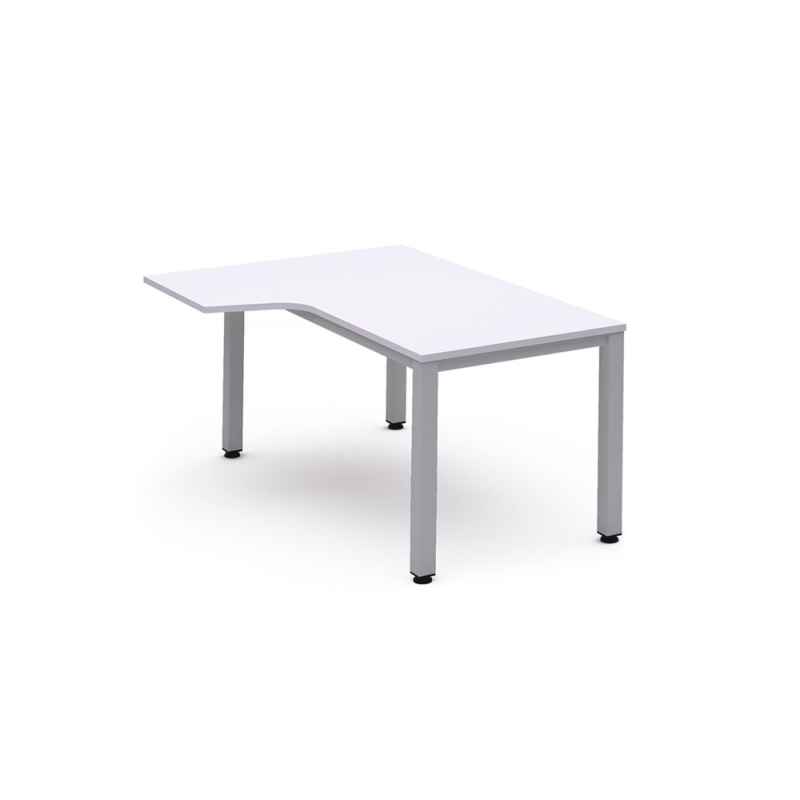 Mesa rocada serie executive 180x110 cm izquierda acabado gris/blanco