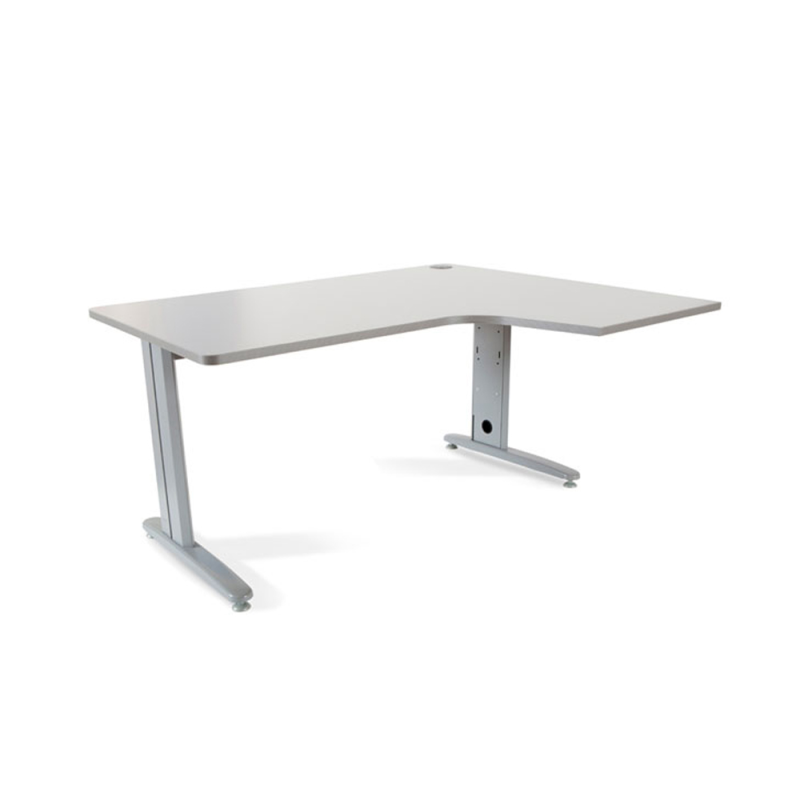 Mesa rocada serie metal 160x120 cm derecha acabado ac02 gris