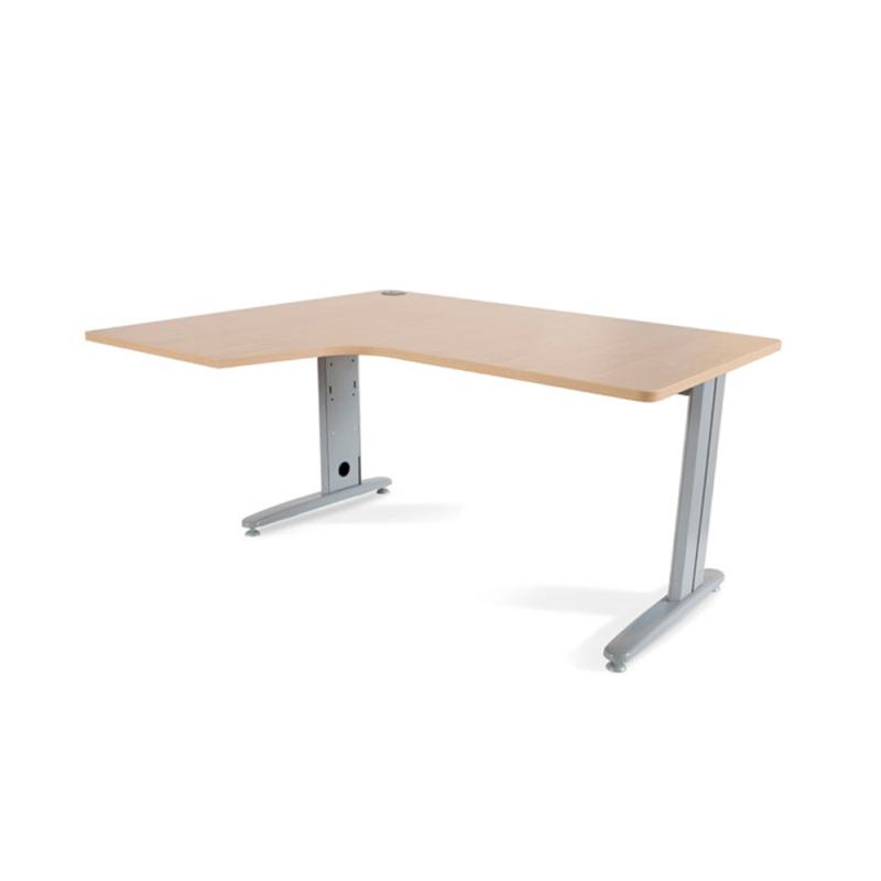 Mesa rocada serie metal 160x120 cm izquierda acabado ac01 haya