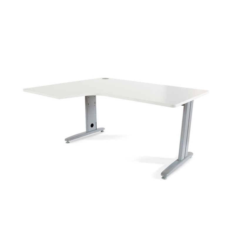 Mesa rocada serie metal 160x120 cm izquierda acabado ac04 blanco