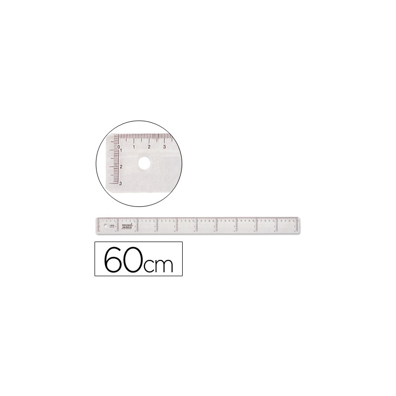 Regla liderpapel plastico cristal 60 cm