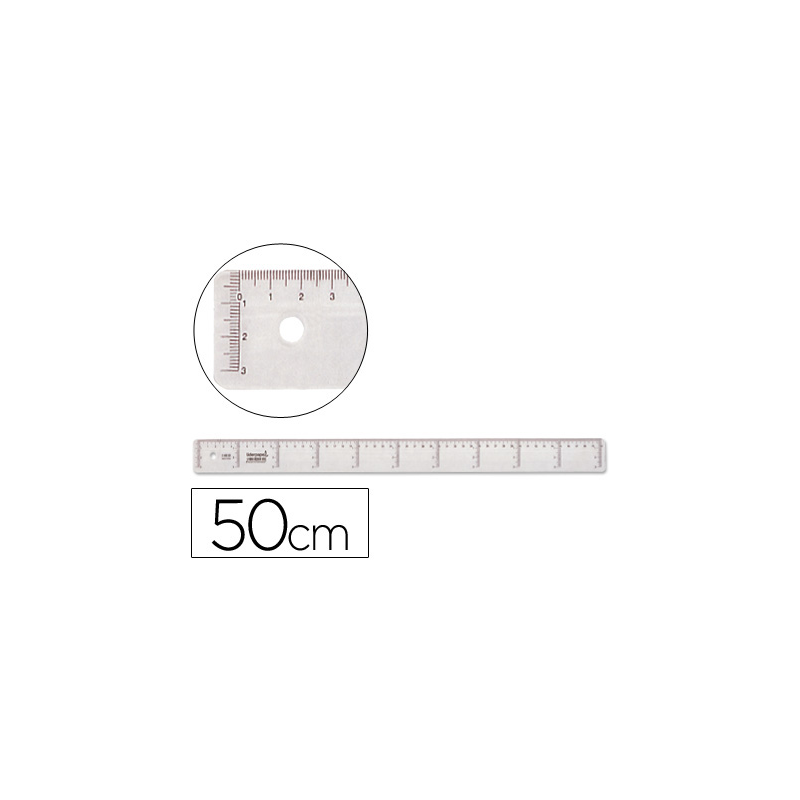 Regla liderpapel plastico cristal 50 cm