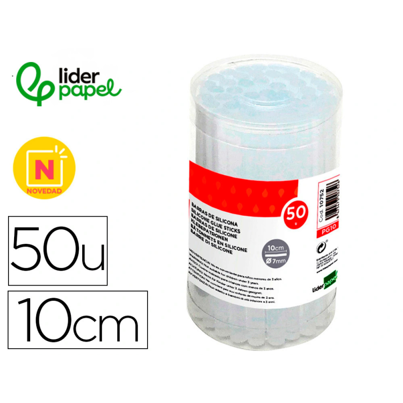 Barra termofusible liderpapel de 7 mm de diametro x 100 mm de alto caja de 50 unidades