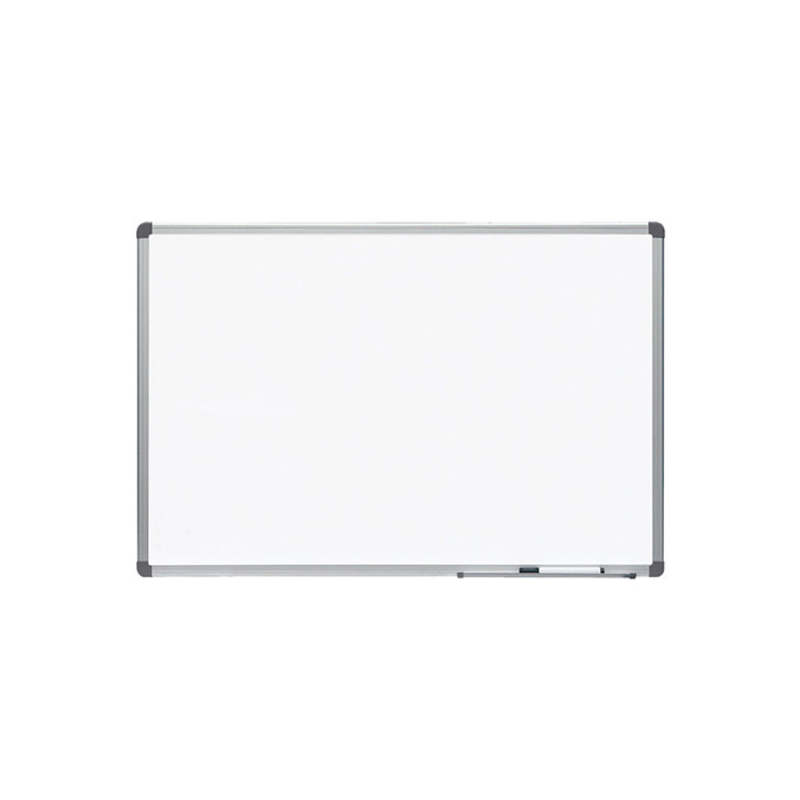 Pizarra blanca rocada acero vitrificado magnetico marco aluminio y cantoneras pvc 90x60 cm incluye bandeja para