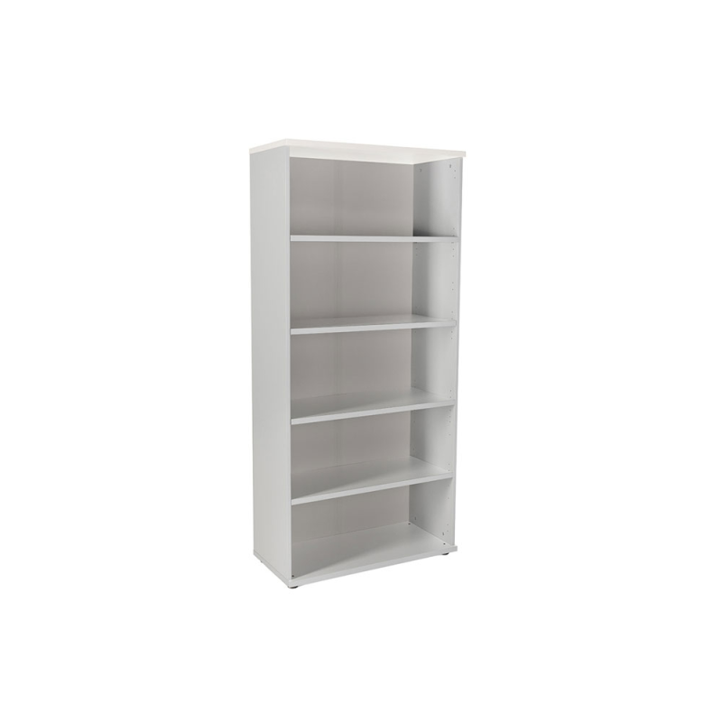 Armario rocada con cuatro estantes serie store 195x90x45 cm acabado gris/blanco