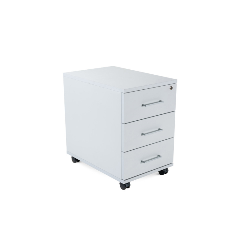 Cajonera rocada con 3 cajones serie store 58x40x59,5 cm acabado ab02 gris/gris gris/gris