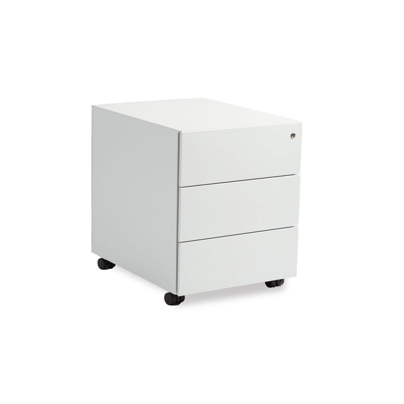 Cajonera metalica rocada con tres cajones serie store 58x40x59,5 cm acabado ac13 blanco/blanco