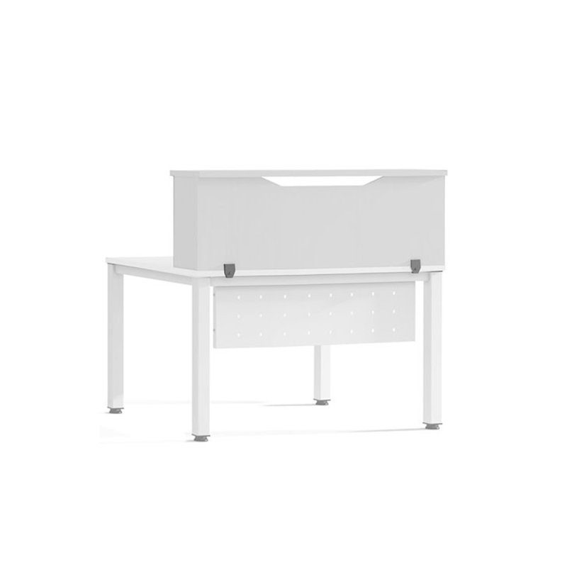 Mostrador de altillo rocada valido para mesas work metal executive 200x30x40 cm acabado aw04 blanco/blanco