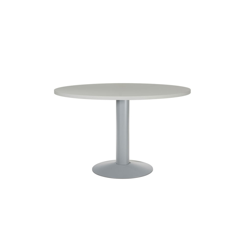 Mesa de reunion rocada meeting 3006at02 estructura columna acero gris tablero madera gris 120 cm diametro