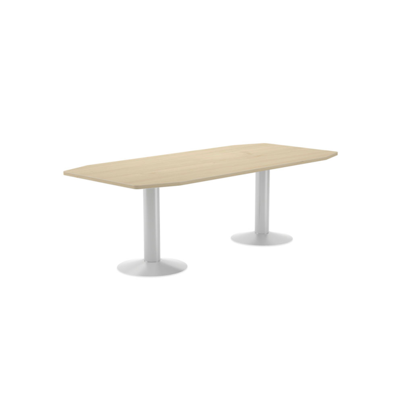 Mesa de reunion rocada meeting 3003atw01 estructura columna doble acero blanco tablero madera haya