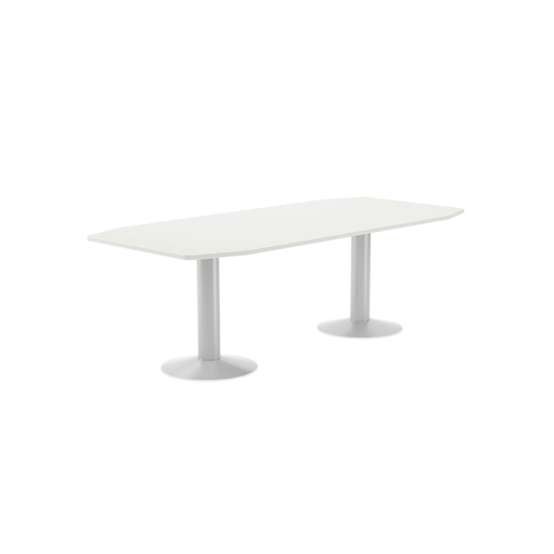 Mesa de reunion rocada meeting 3003atw04 estructura columna doble acero blanco tablero madera blanco