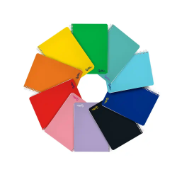 Cuaderno espiral liderpapel a4 smart tapa blanda 80h 75gr rayado montessori 5mm con margen colores surtidos