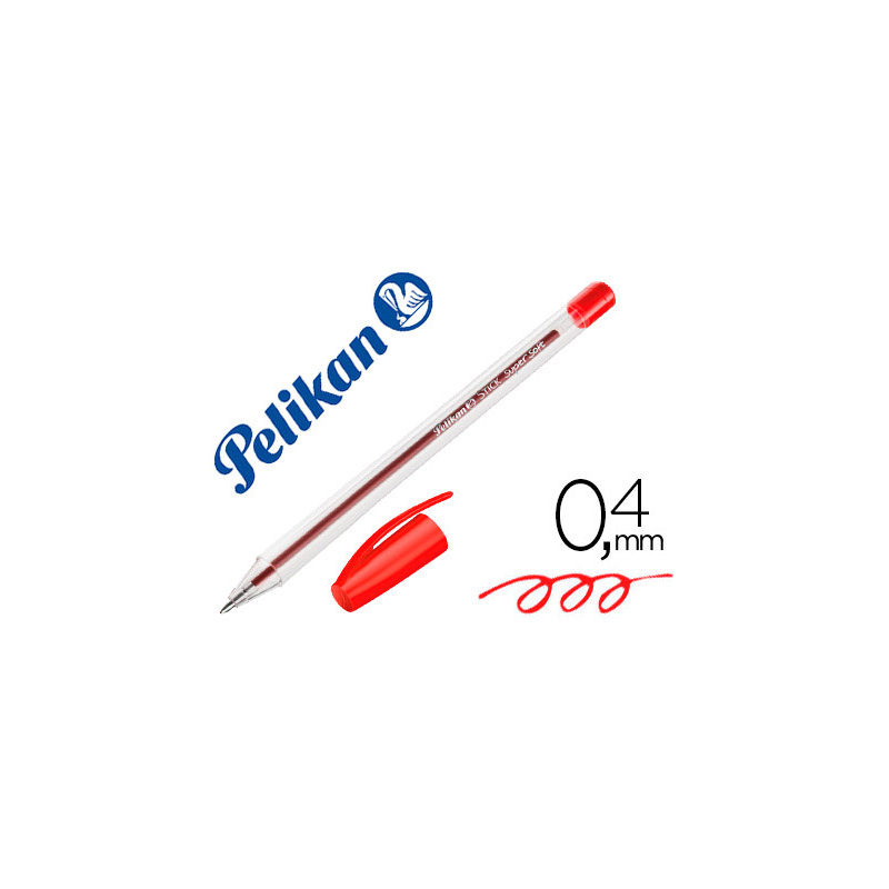 Boligrafo pelikan stick super soft rojo
