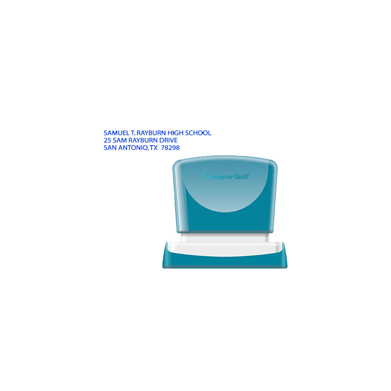 Sello x'stamper quix personalizable color azul medidas 14x60 mm q-14