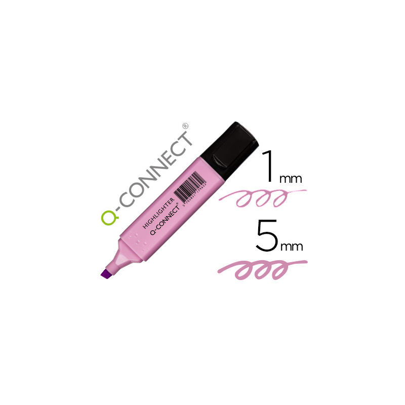 Rotulador q-connect fluorescente pastel violeta punta biselada