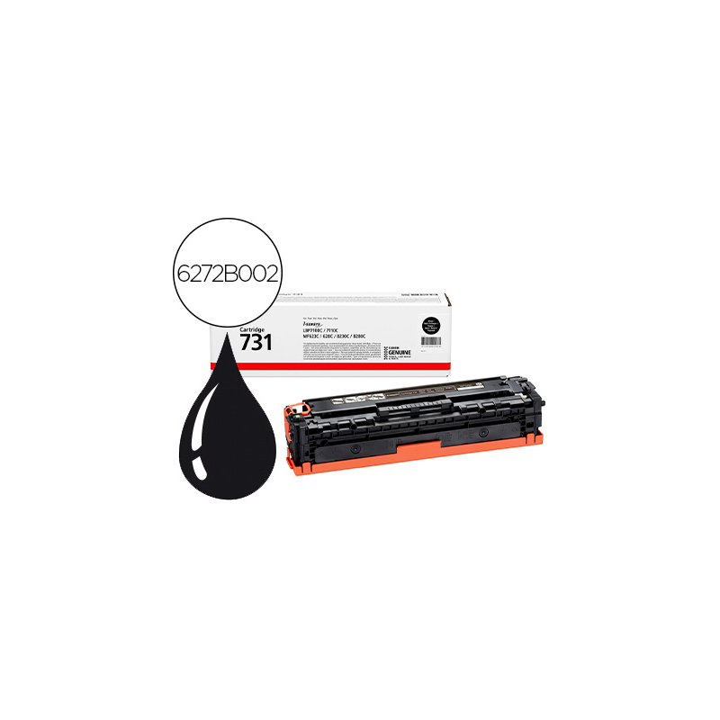 Toner canon 731 bk i-sensys lbp7100cn / lbp7110cw / mf623cn / mf628cw / mf8230cn / mf8280cw negro 1500 pag