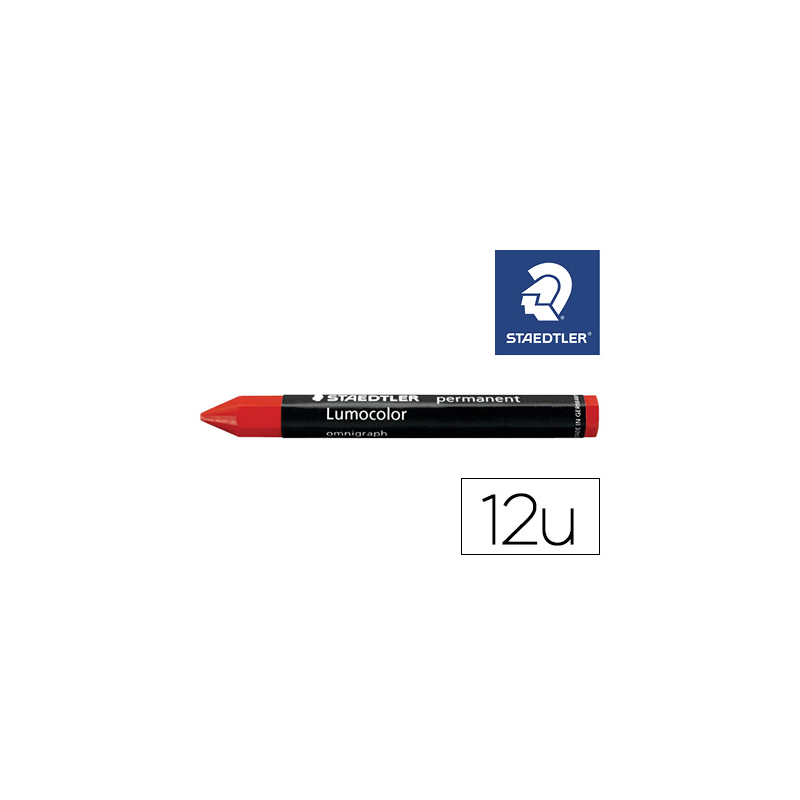 Cera staedtler para marcar rojo lumocolor permanente omnigraph 236 caja de 12 unidades