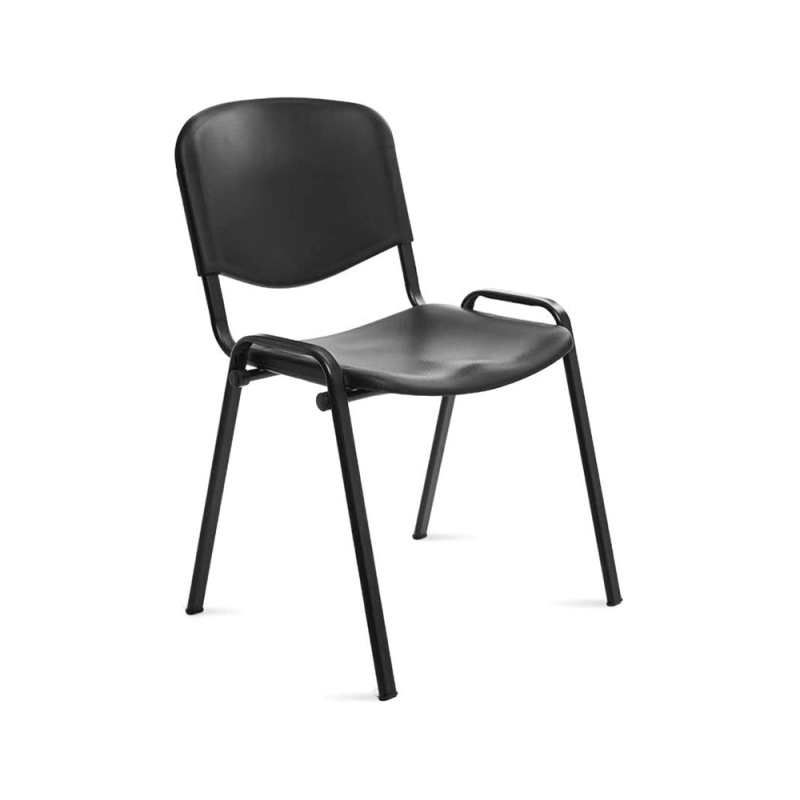 Silla rocada confidente estructura metalica respaldo y asiento en polimero color negro