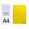 Cuaderno espiral liderpapel a4 smart tapa blanda 80h 75gr cuadro 4mm con margen color amarillo