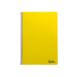 Cuaderno espiral liderpapel a4 smart tapa blanda 80h 75gr cuadro 4mm con margen color amarillo