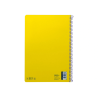 Cuaderno espiral liderpapel a4 smart tapa blanda 80h 75gr cuadro 4mm con margen color amarillo