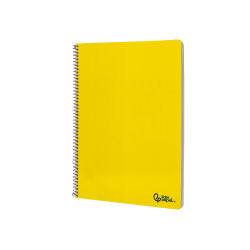 Cuaderno espiral liderpapel a4 smart tapa blanda 80h 75gr cuadro 4mm con margen color amarillo