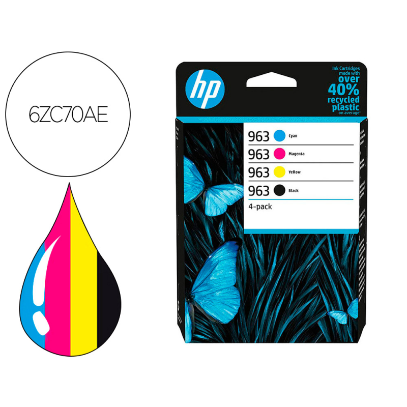 Toner hp laser 963-6zc70ae multipack negro / cian / magenta / amarillo
