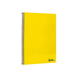 Cuaderno espiral liderpapel a4 smart tapa blanda 80h 75gr cuadro 4mm con margen color amarillo