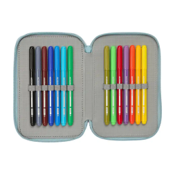 Plumier escolar safta triple 37 piezas wicked 195x125x55 mm