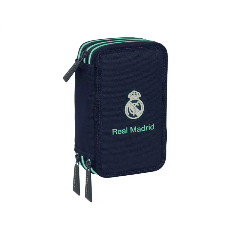 Plumier escolar safta triple 37 piezas real madrid 2ª equipacion 25/26 195x125x55 mm