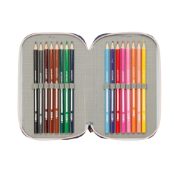 Plumier escolar safta triple 37 piezas f.c. barcelona 2ª equipacion 25/26 195x125x55 mm