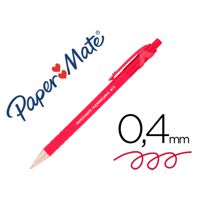 Boligrafo flexgrip retractil rojo