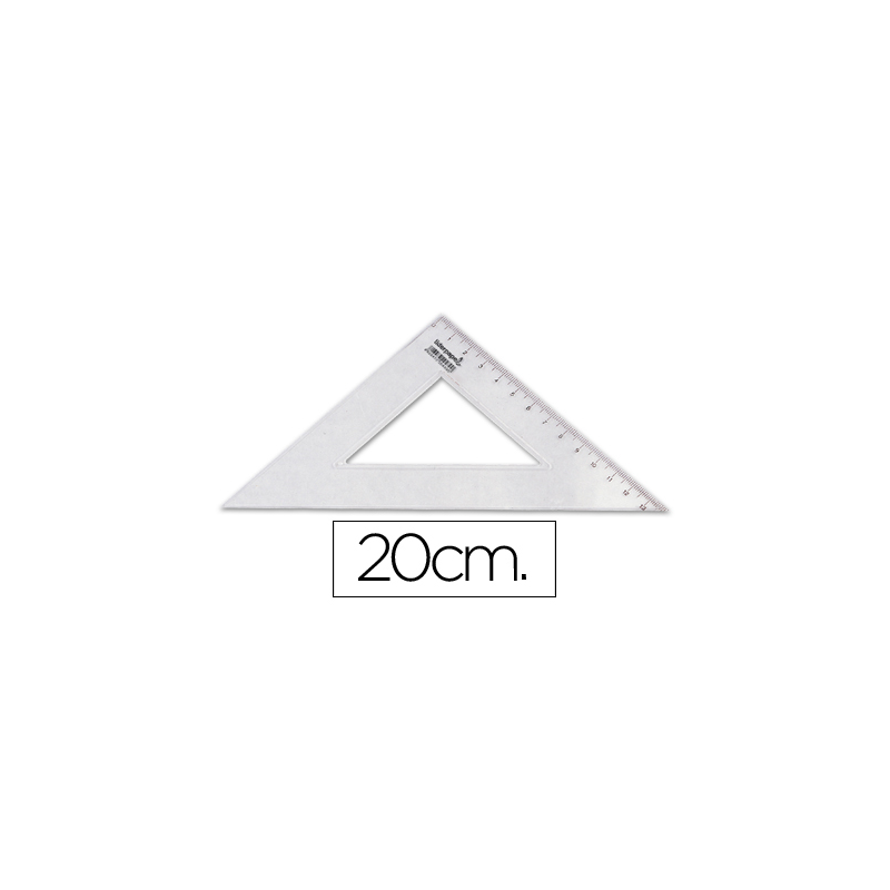 Escuadra liderpapel 20 cm plastico cristal