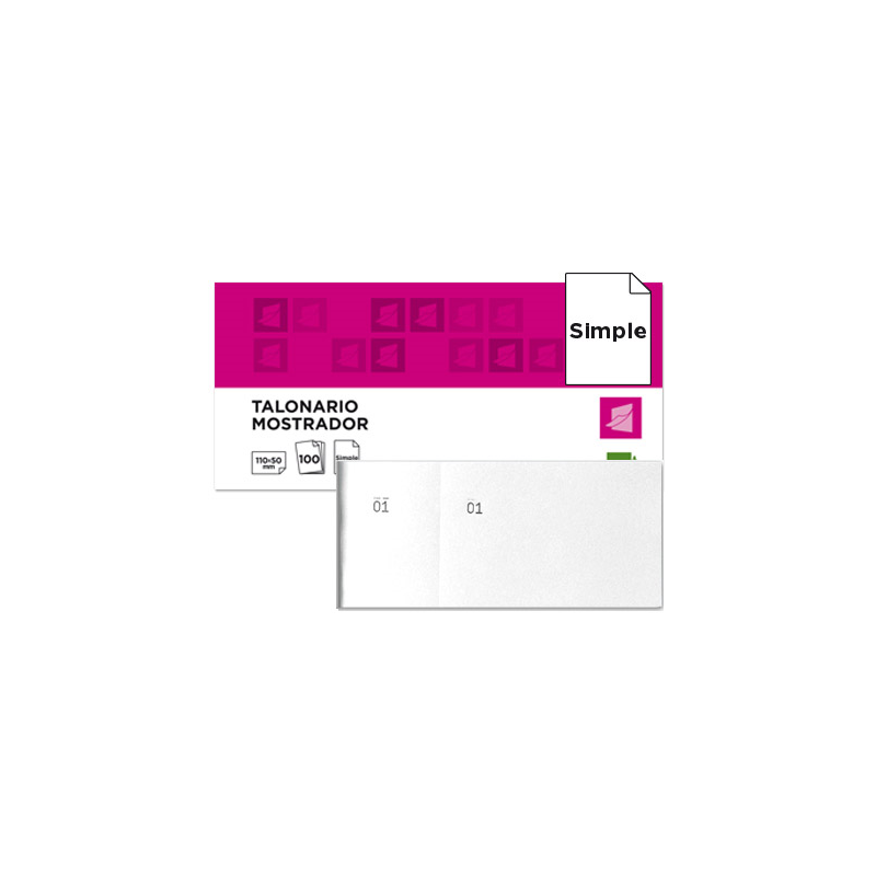Talonario liderpapel mostrador 50x110 mm tl09 blanco con matriz