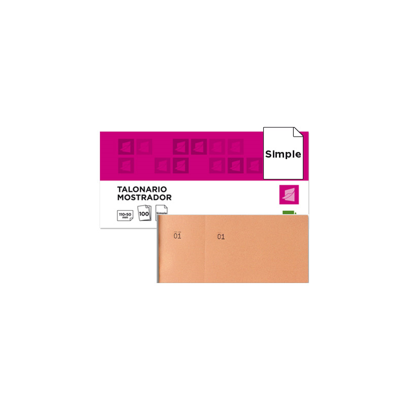 Talonario liderpapel mostrador 50x110 mm tl10 naranja con matriz