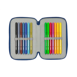 Plumier escolar safta triple 37 piezas como entrenar a tu dragon 195x125x55 mm