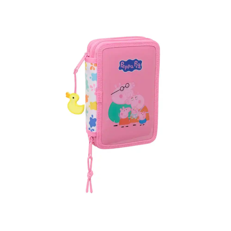 Plumier escolar safta doble pequeño 29 piezas peppa pig baby 195x125x40 mm