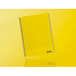 Cuaderno espiral liderpapel a4 smart tapa blanda 80h 75gr cuadro 4mm con margen color amarillo