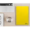 Cuaderno espiral liderpapel a4 smart tapa blanda 80h 75gr cuadro 4mm con margen color amarillo