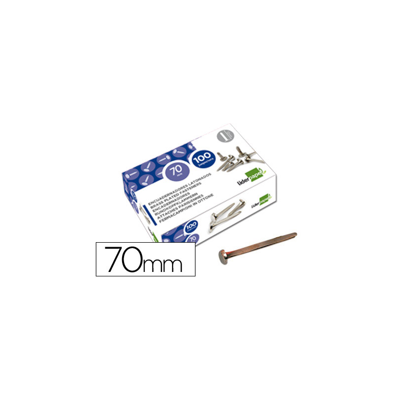 Encuadernadores liderpapel niquelados n.12 70 mm caja de 100 unidades