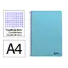 Cuaderno espiral liderpapel a4 smart tapa blanda 80h 75gr cuadro 4mm con margen color celeste