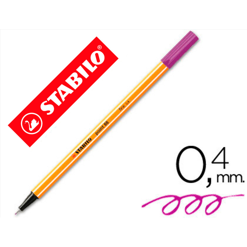 Rotulador stabilo punta de fib ra point 88 violeta punta fina 0,4mm