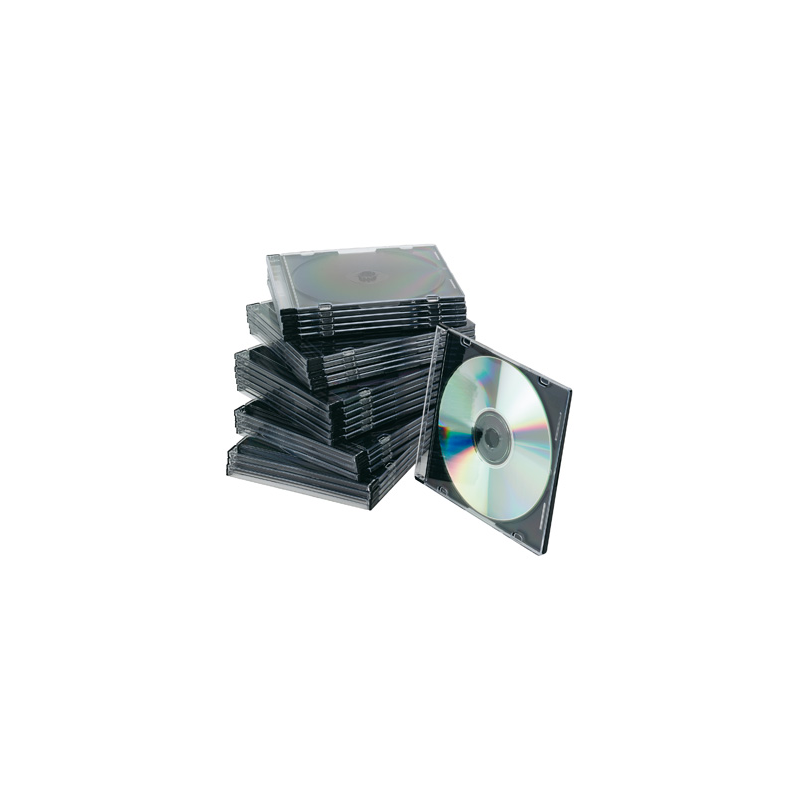 Caja de cd q-connect slim -con interior negro -pack de 25 unidades
