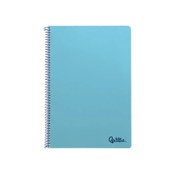 Cuaderno espiral liderpapel a4 smart tapa blanda 80h 75gr cuadro 4mm con margen color celeste