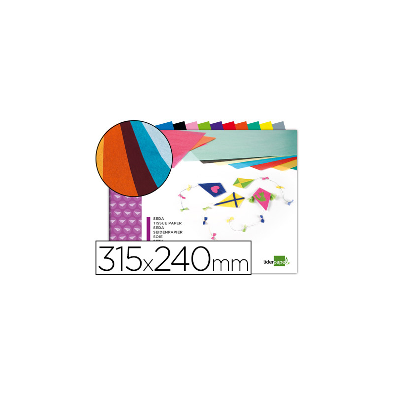 Bloc trabajos manuales liderpapel seda 240x315mm 10 hojas colores surtidos