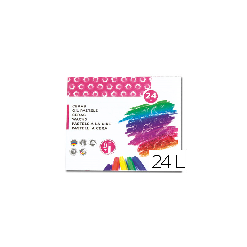 Lapices cera semi blanda lider papel caja de 24 unidades colores surtidos