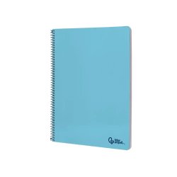 Cuaderno espiral liderpapel a4 smart tapa blanda 80h 75gr cuadro 4mm con margen color celeste