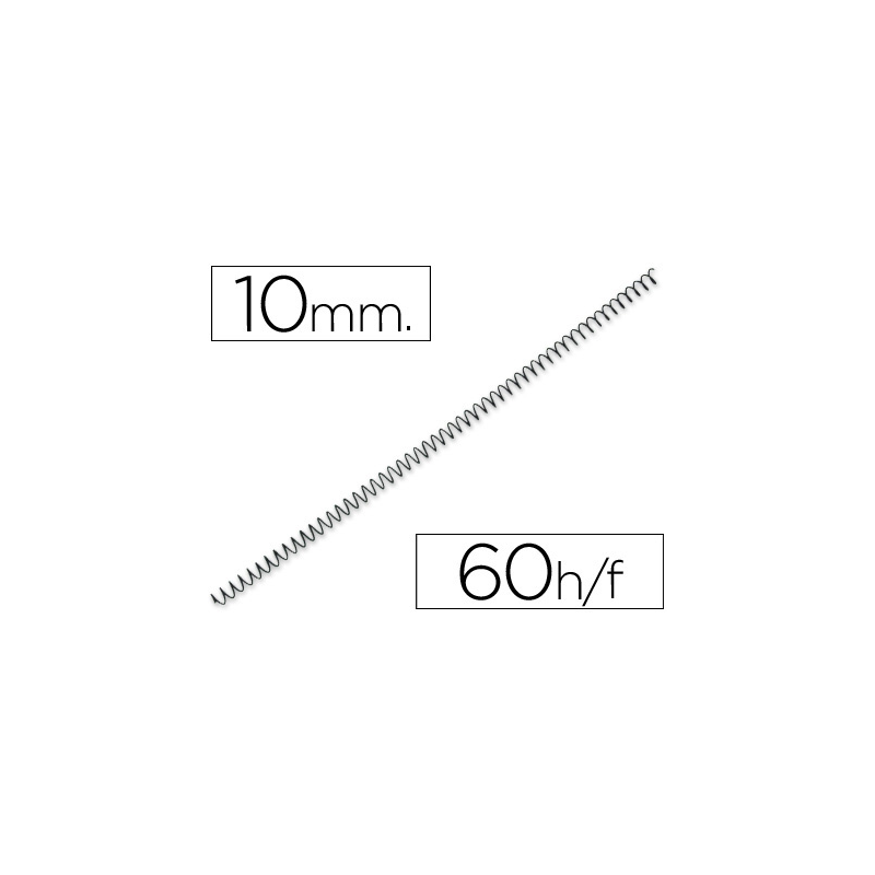 Espiral metalico yosan negro paso 56 4:1 10 mm calibre 1,00 mm