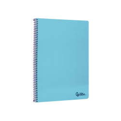 Cuaderno espiral liderpapel a4 smart tapa blanda 80h 75gr cuadro 4mm con margen color celeste