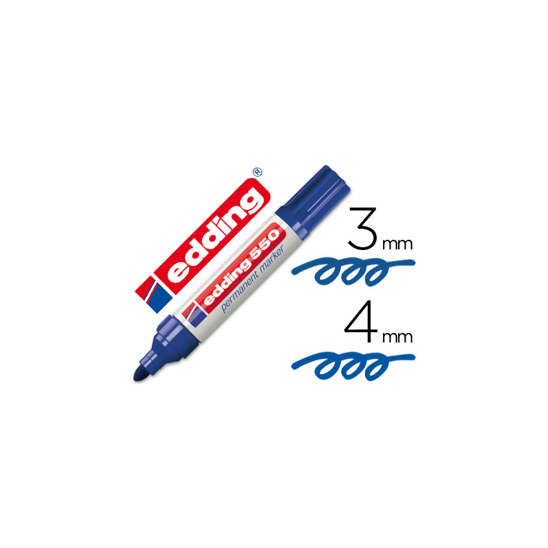 Rotulador edding punta fibra permanente 550 azul n.3 punta redonda recargable